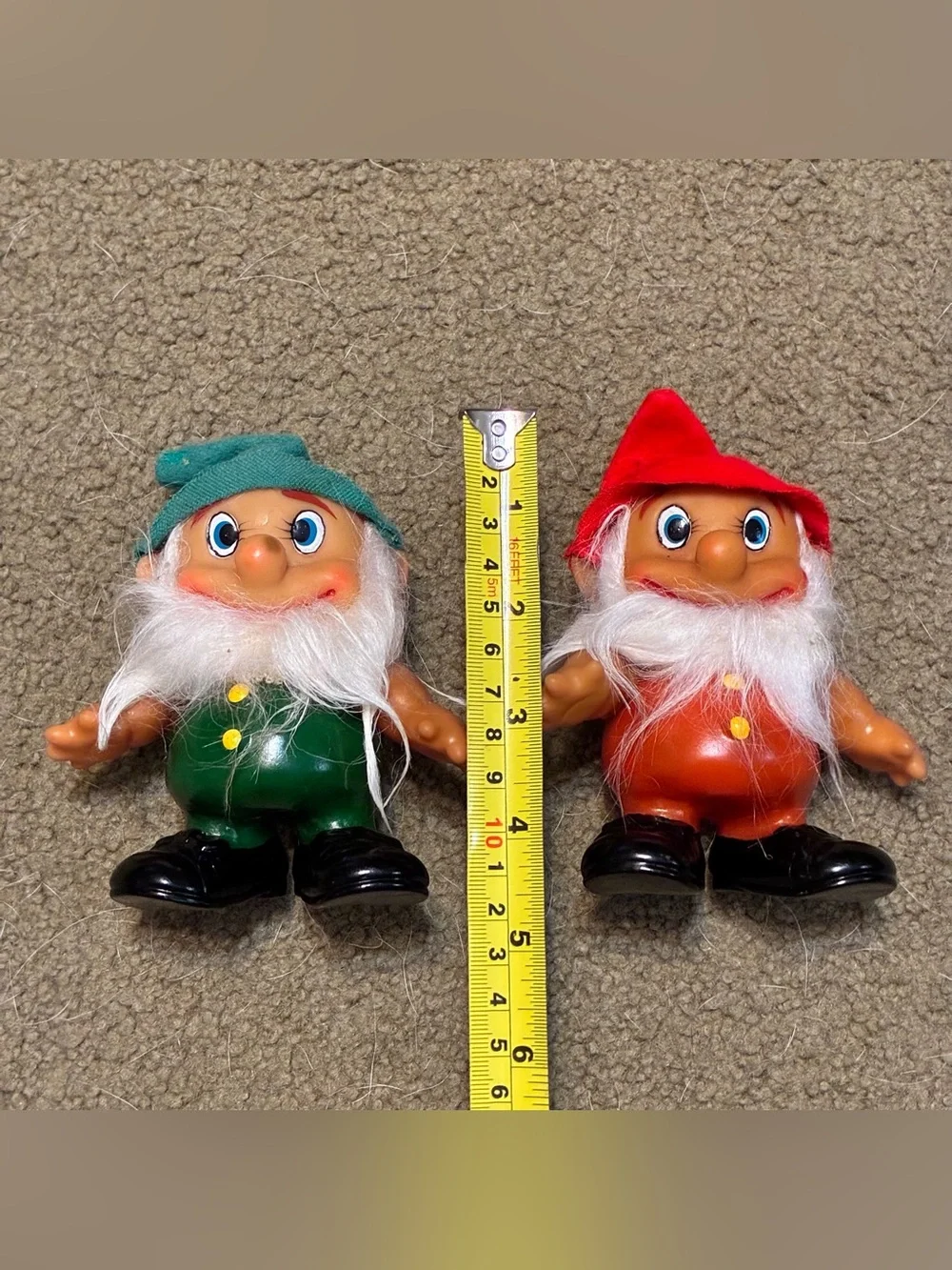Set Of 2 Vintage Elf Gnome Rubber Dwarf Japan Lot RARE